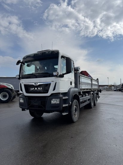 MAN TGS 26.430 6x4 3-Seitenkipper, HMF 2020K-RC Heckkran abnehmbar, - 翻斗车, 起重车:图1 MAN TGS 26.430 6x4 3-Seitenkipper, HMF 2020K-RC Heckkran abnehmbar, - 翻斗车, 起重车:图1