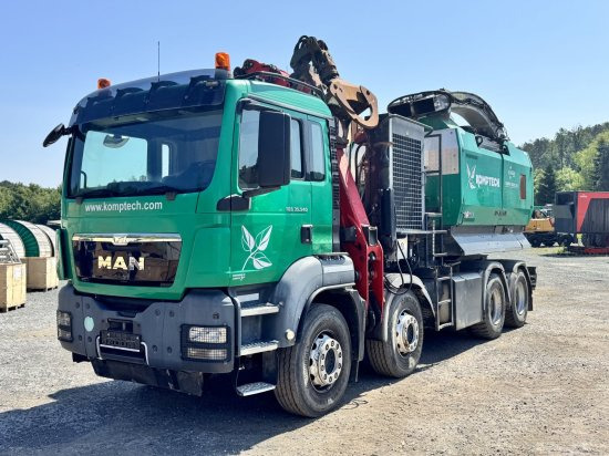 MAN TGS 35.540 8x4 mit Komptech-Zusatzeinheit - 林业设备, 卡车:图1 MAN TGS 35.540 8x4 mit Komptech-Zusatzeinheit - 林业设备, 卡车:图1