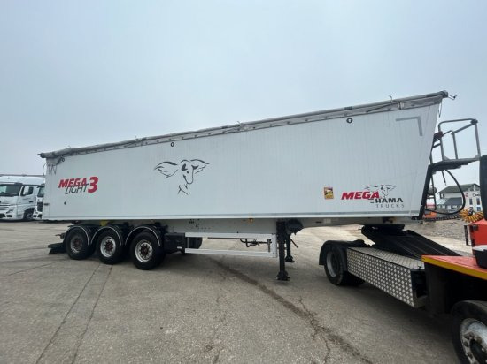 MEGA Alu-Kastenmulde 55m³, SAF-Achsen, Rollplane, Kombiklappe, Stehpodest - 翻斗半拖车:图1 MEGA Alu-Kastenmulde 55m³, SAF-Achsen, Rollplane, Kombiklappe, Stehpodest - 翻斗半拖车:图1