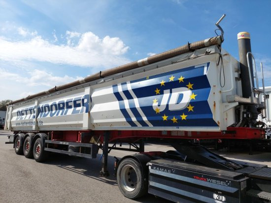 Schwarzmüller K10VLN3 Stahlmulde, Portaltüren, Alufelgen, Liftachse, 60m3 - 翻斗半拖车:图5 Schwarzmüller K10VLN3 Stahlmulde, Portaltüren, Alufelgen, Liftachse, 60m3 - 翻斗半拖车:图5