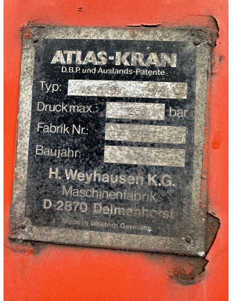 Atlas AK3500C 6.5/2 - 装载起重机 适用于 卡车:图2 Atlas AK3500C 6.5/2 - 装载起重机 适用于 卡车:图2