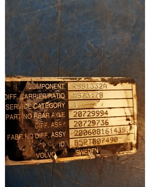 Volvo RSS1332A RSS1332A - 后轴:图2 Volvo RSS1332A RSS1332A - 后轴:图2