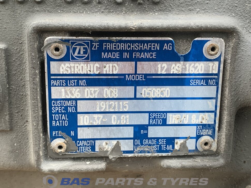 DAF DAF 12AS1620 TO AS Tronic Versnellingsbak 1912115 - 变速箱 适用于 卡车:图5 DAF DAF 12AS1620 TO AS Tronic Versnellingsbak 1912115 - 变速箱 适用于 卡车:图5