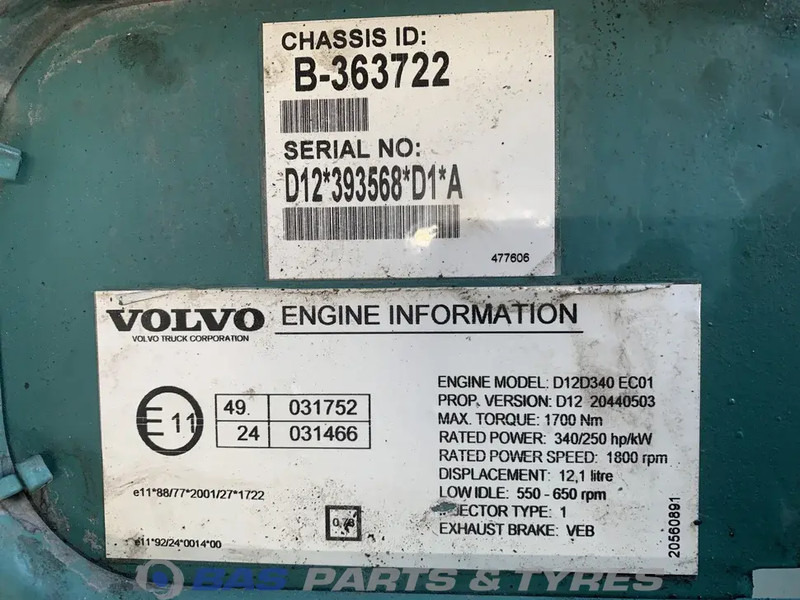 Volvo FM2 Motor Volvo D12D 340 85000131 - 发动机 适用于 卡车:图5 Volvo FM2 Motor Volvo D12D 340 85000131 - 发动机 适用于 卡车:图5