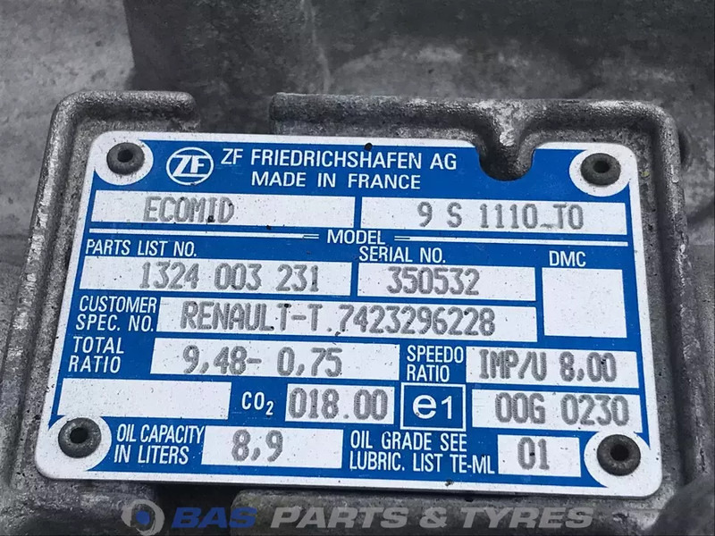 ZF D-Serie Renault 9S1110 TO Ecomid Versnellingsbak 9S1110 TO - 变速箱 适用于 卡车:图5 ZF D-Serie Renault 9S1110 TO Ecomid Versnellingsbak 9S1110 TO - 变速箱 适用于 卡车:图5