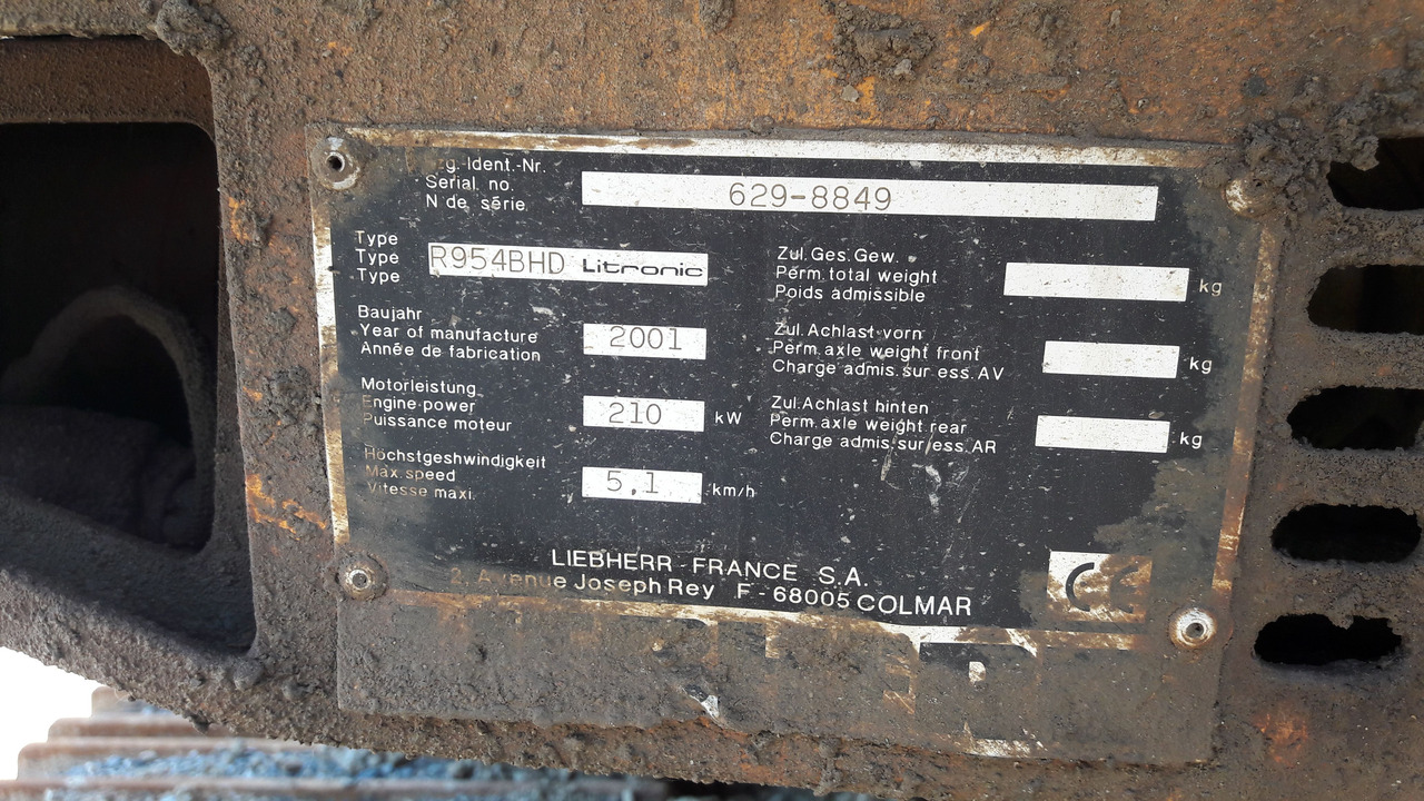 LIEBHERR R954B S/N: 629-8849 (2001) - 履带式挖掘机:图5 LIEBHERR R954B S/N: 629-8849 (2001) - 履带式挖掘机:图5
