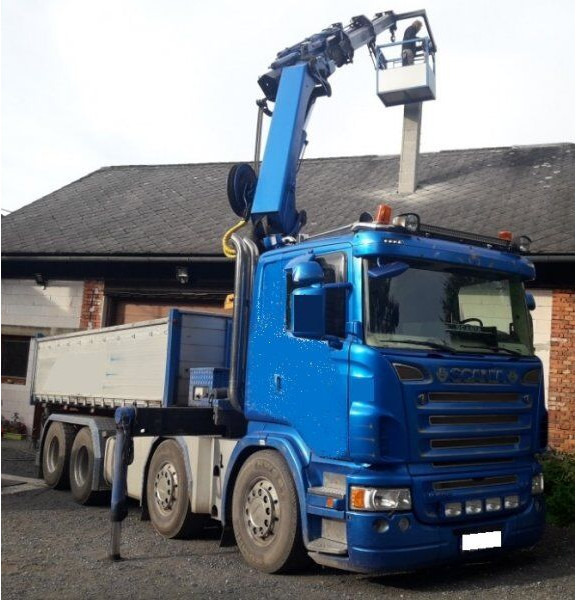 Scania 8x4 bord. R500 +23m crane - 翻斗车, 起重车:图1 Scania 8x4 bord. R500 +23m crane - 翻斗车, 起重车:图1