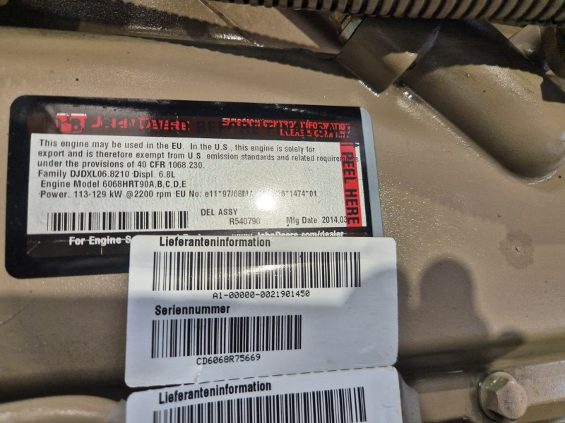 John Deere 6068HRT90 Engine (Agri) - 发动机 适用于 农业机械:图2 John Deere 6068HRT90 Engine (Agri) - 发动机 适用于 农业机械:图2