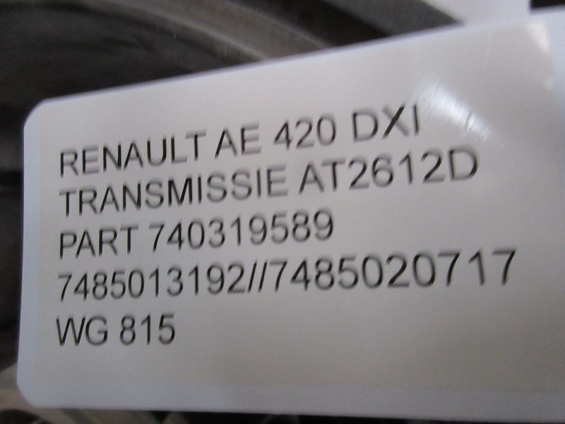 Renault AE MAGNUM 740319589 TRANSMISSIE AT 2612D EURO 5 - 变速箱 适用于 卡车:图5 Renault AE MAGNUM 740319589 TRANSMISSIE AT 2612D EURO 5 - 变速箱 适用于 卡车:图5