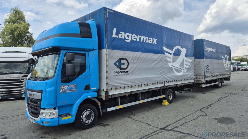 DAF LF 260 FA EURO 6 valník s plachtou + hydraulické čelo - prodejné jen s přívěsem GTS P0471Z - cena je za celou soupravu - 侧帘卡车:图2 DAF LF 260 FA EURO 6 valník s plachtou + hydraulické čelo - prodejné jen s přívěsem GTS P0471Z - cena je za celou soupravu - 侧帘卡车:图2