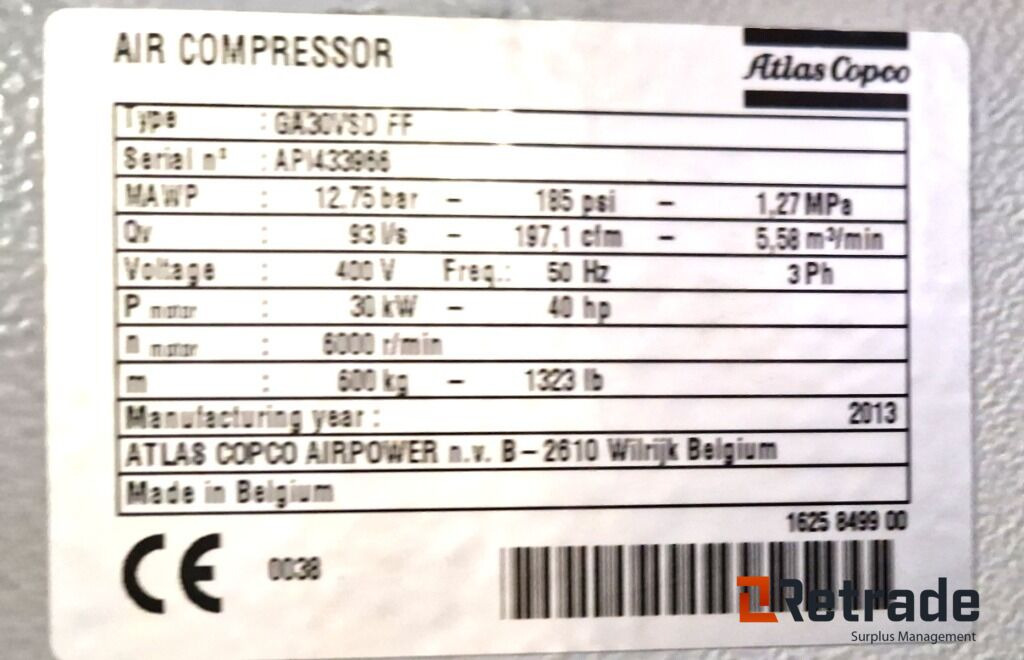 Atlas Copco GA 30 VSD FF SKRUEKOMPRESSOR - 工业设备:图2 Atlas Copco GA 30 VSD FF SKRUEKOMPRESSOR - 工业设备:图2