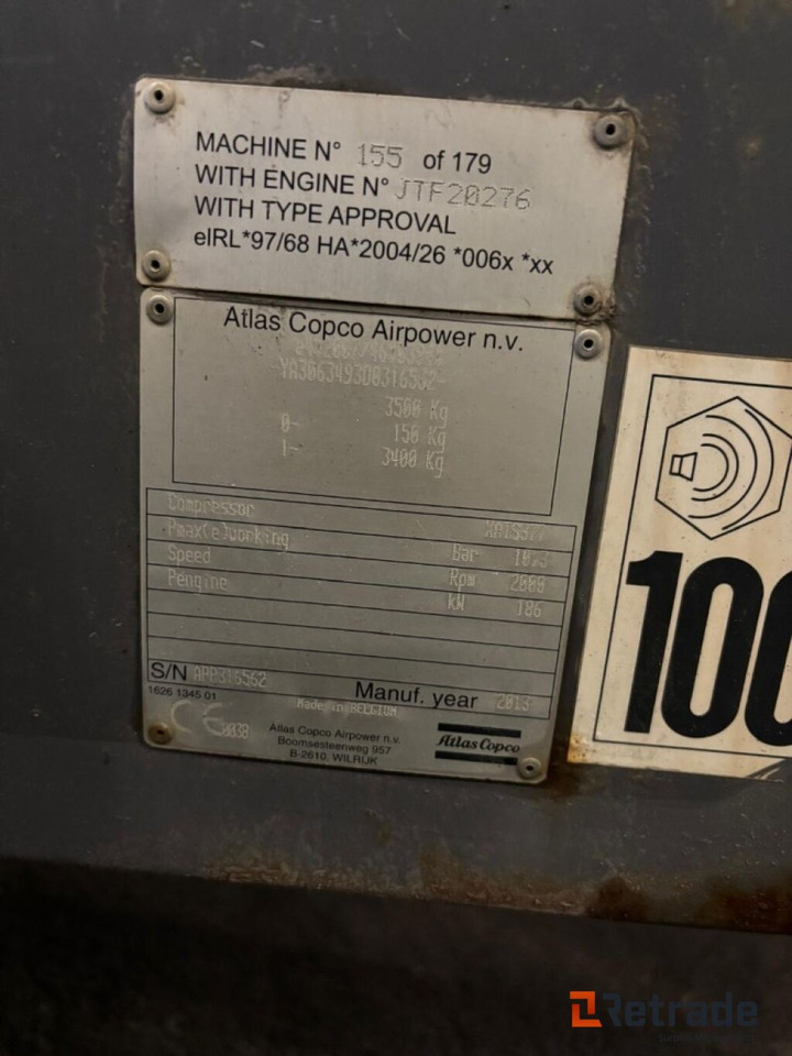 Atlas Copco XATS 377 Kompressor - 建筑机械:图4 Atlas Copco XATS 377 Kompressor - 建筑机械:图4