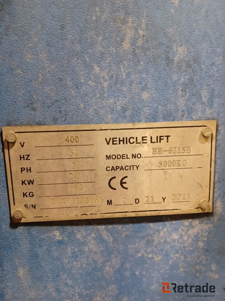 Verkstedutstyr Løftebukk EAE EE-6215E 租赁 Verkstedutstyr Løftebukk EAE EE-6215E：图10