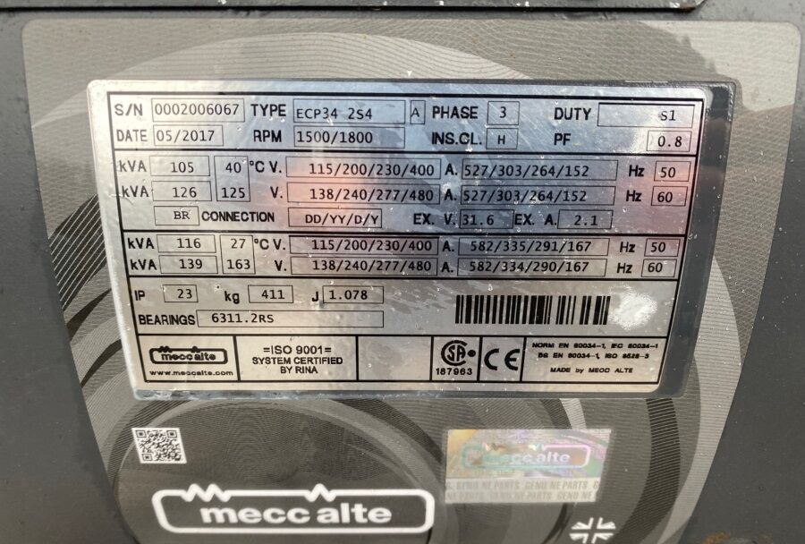 Diversen ECP34 2S4 - Iveco Engine,126kVA,New oils, filters, Mecc Alte ECP34 2S4 - 发电机组:图4 Diversen ECP34 2S4 - Iveco Engine,126kVA,New oils, filters, Mecc Alte ECP34 2S4 - 发电机组:图4