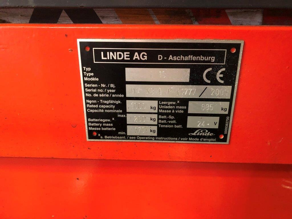 Ant Linde L 10 - high lift truck - stacker - electric pallet truck - pedestrian stacker - 堆垛机:图3 Ant Linde L 10 - high lift truck - stacker - electric pallet truck - pedestrian stacker - 堆垛机:图3