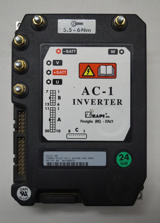 Atlet FZ2007 | Rijregeling Drive controller ZAPI AC1 FZ2007 24/250A can open sn. - ECU 适用于 材料装卸设备:图1 Atlet FZ2007 | Rijregeling Drive controller ZAPI AC1 FZ2007 24/250A can open sn. - ECU 适用于 材料装卸设备:图1