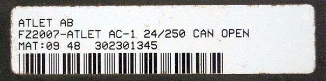 Atlet FZ2007 | Rijregeling Drive controller ZAPI AC1 FZ2007 24/250A can open sn. - ECU 适用于 材料装卸设备:图2 Atlet FZ2007 | Rijregeling Drive controller ZAPI AC1 FZ2007 24/250A can open sn. - ECU 适用于 材料装卸设备:图2