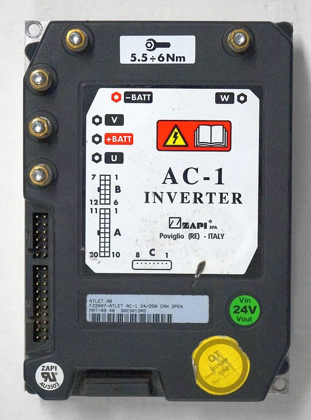 Atlet FZ2007 | Rijregeling Drive controller ZAPI AC1 FZ2007 24/250A can open sn. - ECU 适用于 材料装卸设备:图1 Atlet FZ2007 | Rijregeling Drive controller ZAPI AC1 FZ2007 24/250A can open sn. - ECU 适用于 材料装卸设备:图1