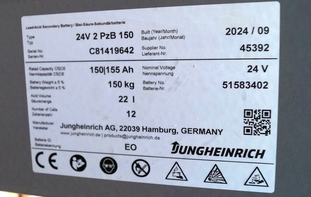 Jungheinrich unknown | Battery 24 2PZB150 year 2024 weight 150 kg sn. C81419642 - 电池 适用于 材料装卸设备:图3 Jungheinrich unknown | Battery 24 2PZB150 year 2024 weight 150 kg sn. C81419642 - 电池 适用于 材料装卸设备:图3