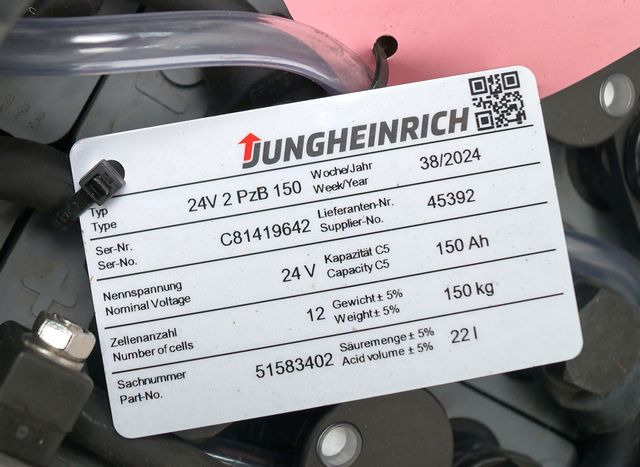 Jungheinrich unknown | Battery 24 2PZB150 year 2024 weight 150 kg sn. C81419642 - 电池 适用于 材料装卸设备:图4 Jungheinrich unknown | Battery 24 2PZB150 year 2024 weight 150 kg sn. C81419642 - 电池 适用于 材料装卸设备:图4