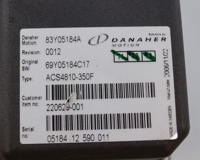 Toyota/BT 220629-001 | Danaher motion AC Superdrive motor controller 83Y05184A A - ECU 适用于 材料装卸设备:图2 Toyota/BT 220629-001 | Danaher motion AC Superdrive motor controller 83Y05184A A - ECU 适用于 材料装卸设备:图2