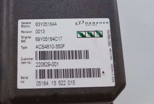 Toyota/BT 220629-001 | Danaher motion AC Superdrive motor controller 83Y05184A A - ECU 适用于 材料装卸设备:图2 Toyota/BT 220629-001 | Danaher motion AC Superdrive motor controller 83Y05184A A - ECU 适用于 材料装卸设备:图2