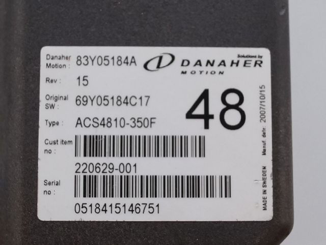 Toyota/BT 220629-001 | Danaher motion AC Superdrive motor controller 83Y05184A A - ECU 适用于 材料装卸设备:图2 Toyota/BT 220629-001 | Danaher motion AC Superdrive motor controller 83Y05184A A - ECU 适用于 材料装卸设备:图2