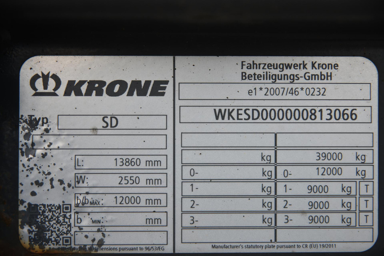 侧帘半拖车 Krone SDP Profi Liner Standard Lifting Axle：图17