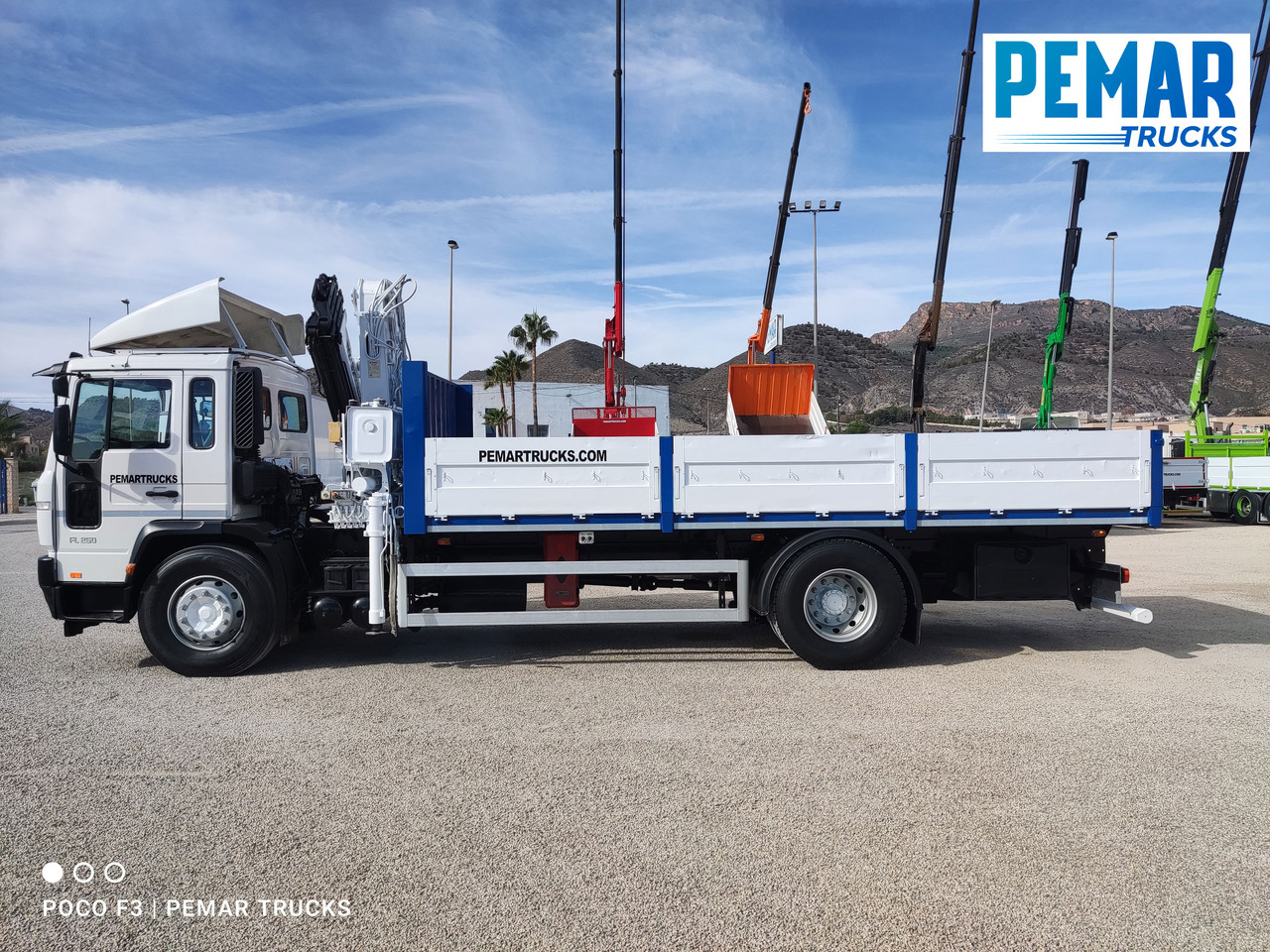 栏板式/ 平板卡车, 起重车 VOLVO FL 250 GRUA CAJA FIJA：图9