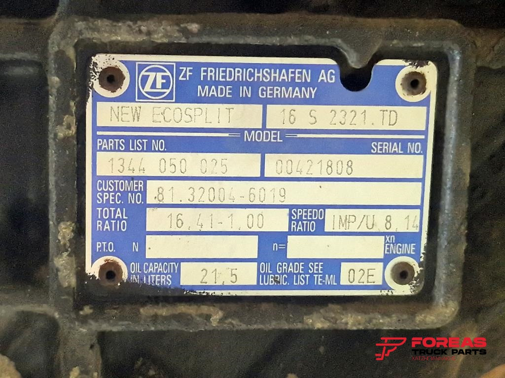 变速箱 适用于 卡车 ZF NEW ECOSPLIT 16S 2321 TD - WITH INTARDER - FOR MAN TGX:图11 变速箱 适用于 卡车 ZF NEW ECOSPLIT 16S 2321 TD - WITH INTARDER - FOR MAN TGX:图11