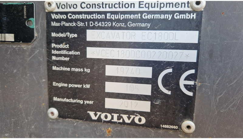 Volvo EC180DL - 履带式挖掘机:图5 Volvo EC180DL - 履带式挖掘机:图5