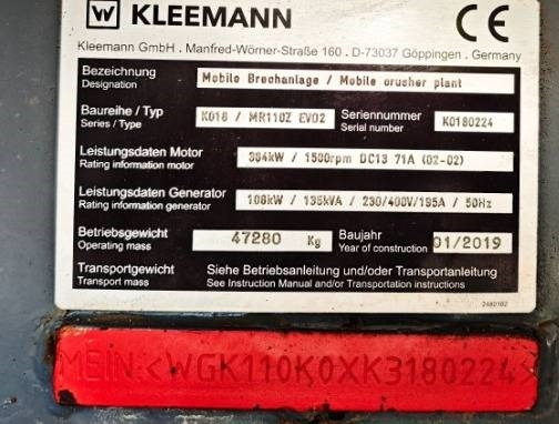 Kleemann MR 110Z Evo 2 - 移动破碎机:图2 Kleemann MR 110Z Evo 2 - 移动破碎机:图2