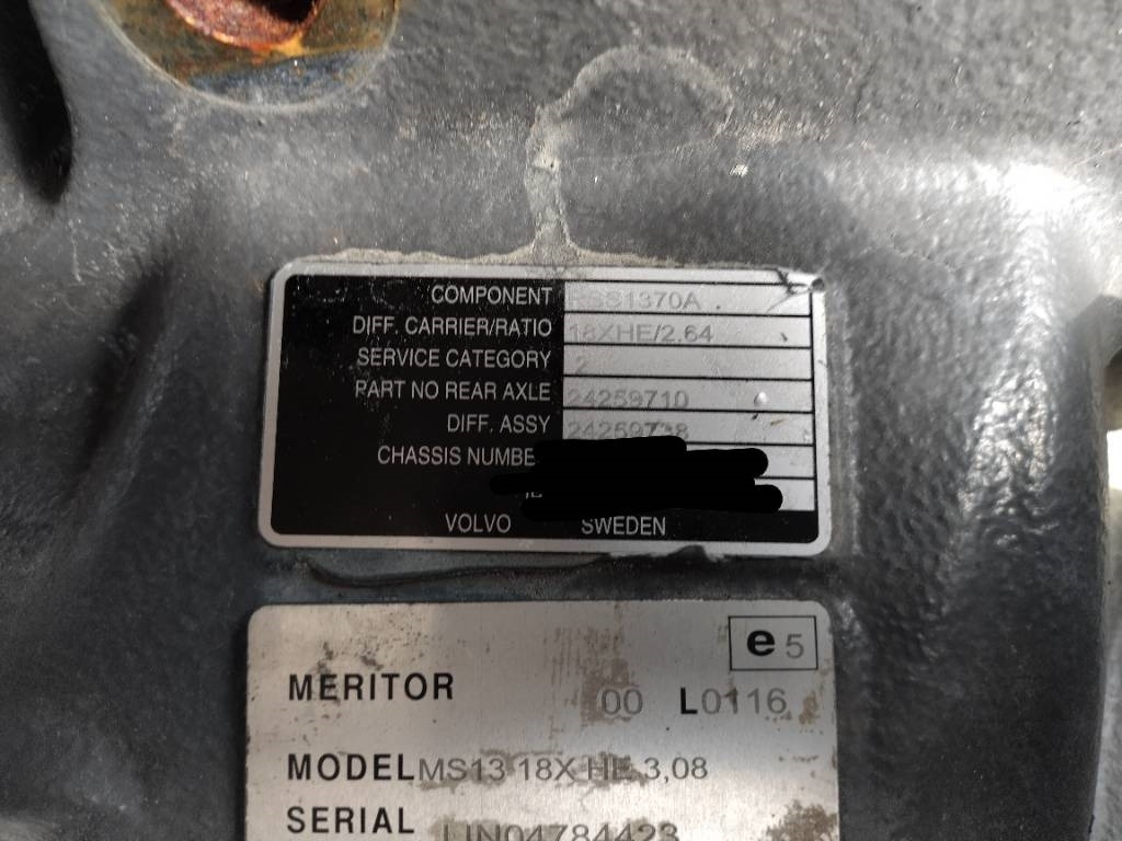 Volvo RSS1370 2,64 - 轴及其零件 适用于 卡车:图3 Volvo RSS1370 2,64 - 轴及其零件 适用于 卡车:图3