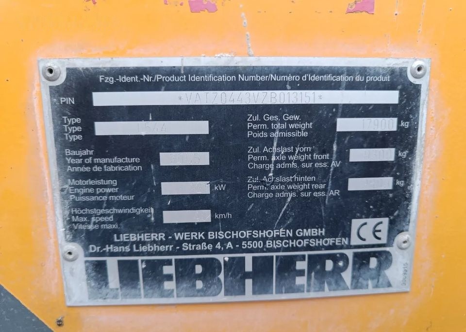 Liebherr L544 2 plus 2 - 轮式装载机:图3 Liebherr L544 2 plus 2 - 轮式装载机:图3