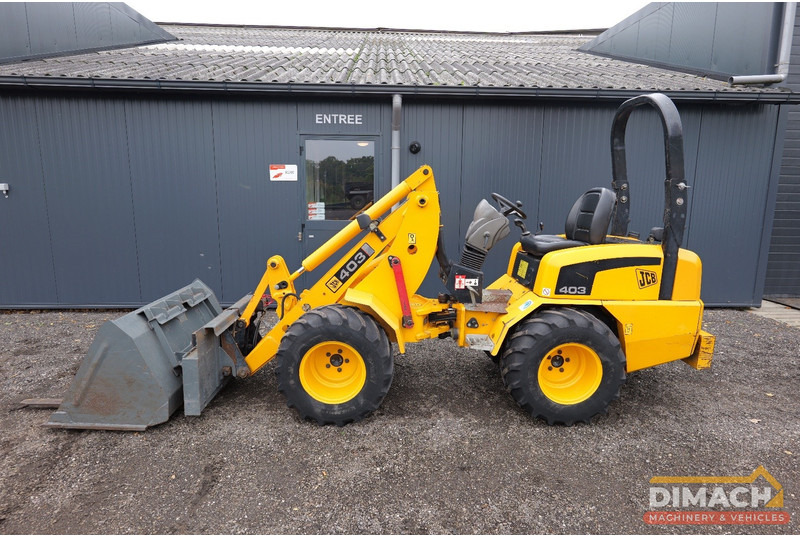 JCB 403 Zeer nette shovel met hydraulische snelwissel en bak en palletvorken 120cm lang - 装载机:图1 JCB 403 Zeer nette shovel met hydraulische snelwissel en bak en palletvorken 120cm lang - 装载机:图1