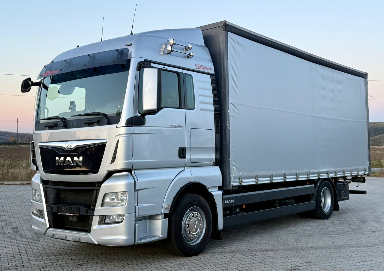 MAN TGX 18.400 / FIRANKA / KONTENER / NISKI PRZEBIEG / EURO 6 / AUTOMAT / SYPIALKA / 2016 ROK - 侧帘卡车:图2 MAN TGX 18.400 / FIRANKA / KONTENER / NISKI PRZEBIEG / EURO 6 / AUTOMAT / SYPIALKA / 2016 ROK - 侧帘卡车:图2