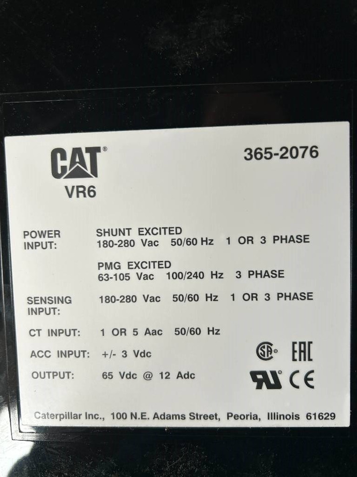 CAT AVR 365-2076 - DPX-25082 - 电气系统 适用于 建筑机械:图4 CAT AVR 365-2076 - DPX-25082 - 电气系统 适用于 建筑机械:图4