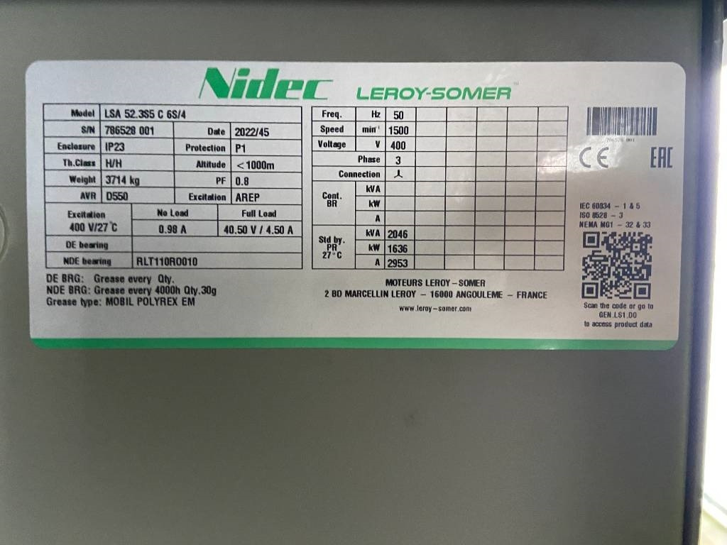 新的 发电机组 Perkins 4012-46TAG3A - 1.880 kVA Generator - DPX-19824-O：图9
