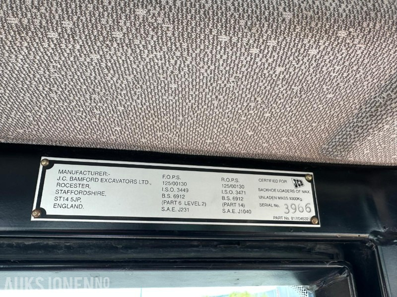 1997 JCB 4CX TRAKTORGRAVER - Ca. 7000 Timer - 反铲装载机:图5 1997 JCB 4CX TRAKTORGRAVER - Ca. 7000 Timer - 反铲装载机:图5