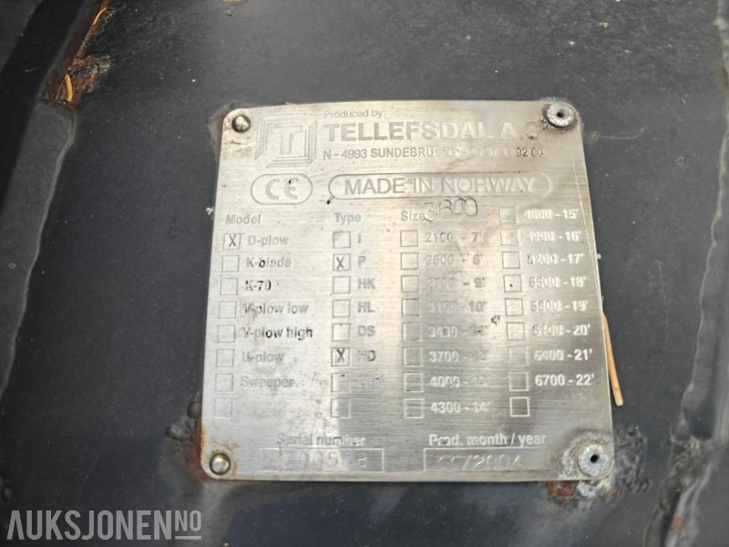 2004 Tellefsdal diagonalplog / snøplog - P HD - Bredde 3600 mm - Parallelllogram - 卡车:图5 2004 Tellefsdal diagonalplog / snøplog - P HD - Bredde 3600 mm - Parallelllogram - 卡车:图5