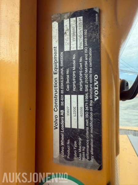 2005 Volvo L220E HJULLASTER - 15364 Timer - 轮式装载机:图5 2005 Volvo L220E HJULLASTER - 15364 Timer - 轮式装载机:图5