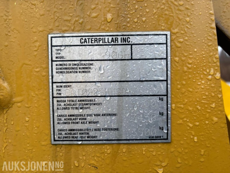 轮式装载机 2010 CAT 906H HJULLASTER. 1596TIMER. SKUFFE. TELLEFSDAL VPL PLOG. HOLMS FEIEKOST. CAT PALLEGAFFLER：图45