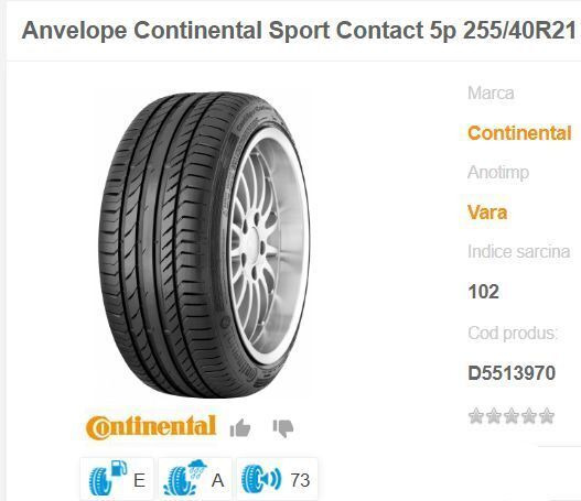 Anvelope Continental NOI ContisportContact 255 / 40 ZR 21 - 轮胎 适用于 汽车:图5 Anvelope Continental NOI ContisportContact 255 / 40 ZR 21 - 轮胎 适用于 汽车:图5