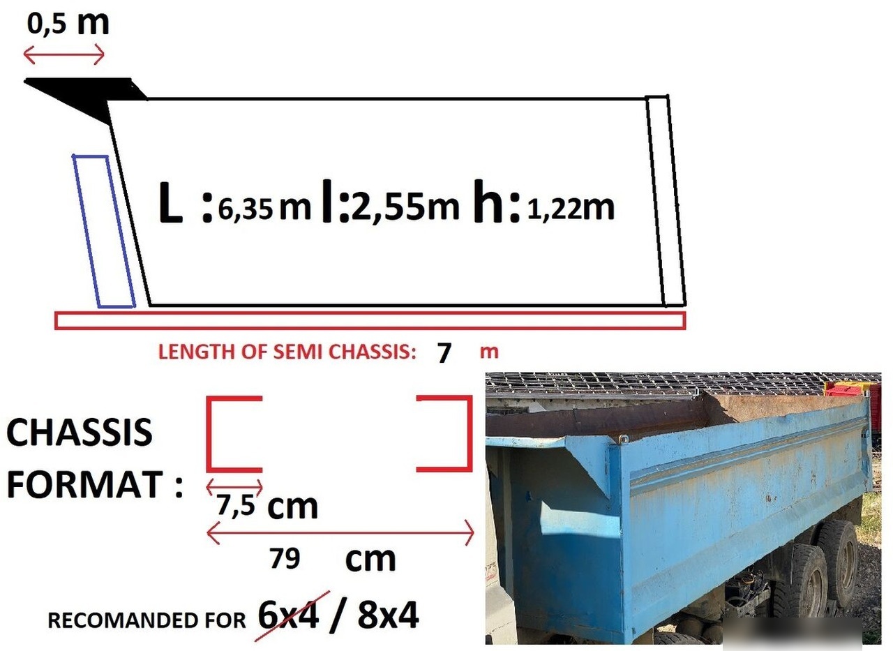 Hardox Bena basculabila cu semisasiu 7m : 8x4 - 翻斗车车身:图1 Hardox Bena basculabila cu semisasiu 7m : 8x4 - 翻斗车车身:图1