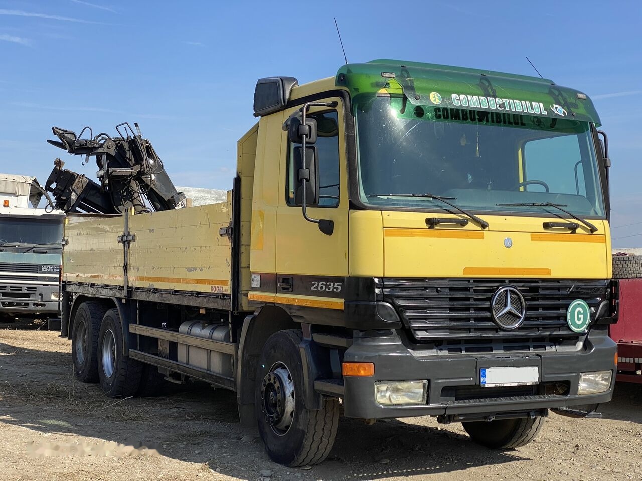 Mercedes-Benz Dropside camion Mercedes-Benz Actros MP1 V6 2635 + KRANE HIAB 17 - 起重车, 栏板式/ 平板卡车:图4 Mercedes-Benz Dropside camion Mercedes-Benz Actros MP1 V6 2635 + KRANE HIAB 17 - 起重车, 栏板式/ 平板卡车:图4