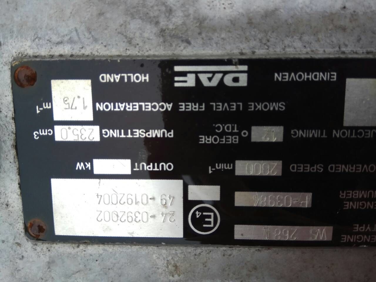 DAF ATI WS268   DAF ATI DAF 85 95 - 发动机 适用于 卡车:图3 DAF ATI WS268   DAF ATI DAF 85 95 - 发动机 适用于 卡车:图3