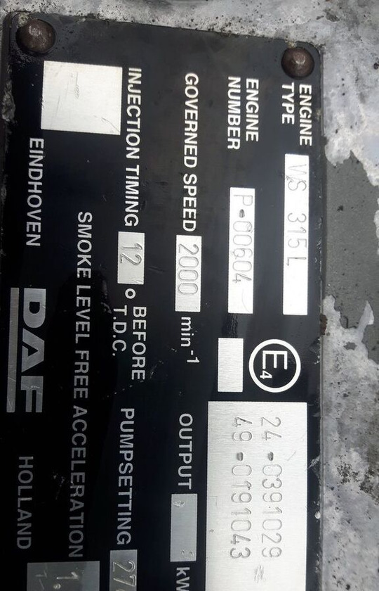 DAF WS315L truck - 发动机 适用于 卡车:图5 DAF WS315L truck - 发动机 适用于 卡车:图5