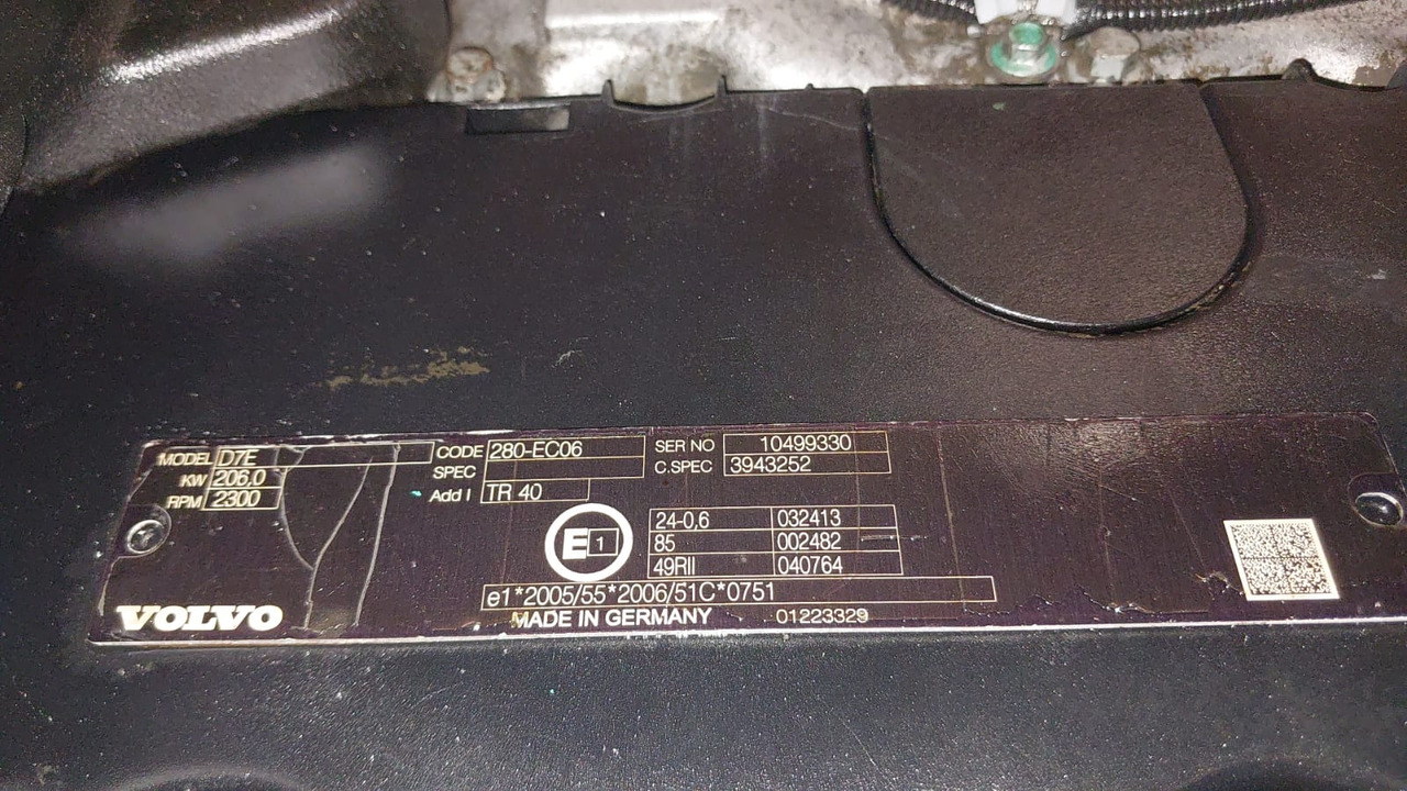 Volvo D7E 280-EC06 Volvo FL, FE - 发动机 适用于 卡车:图3 Volvo D7E 280-EC06 Volvo FL, FE - 发动机 适用于 卡车:图3