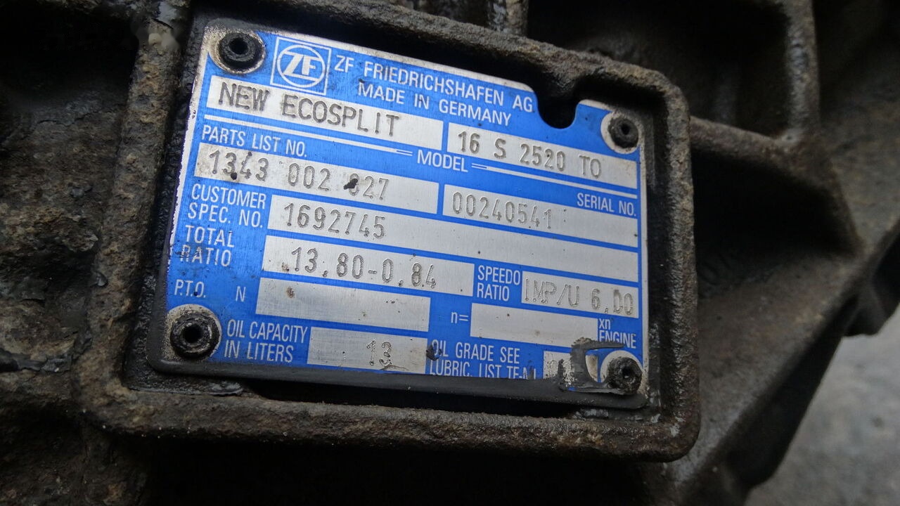 ZF 16S2520 TO MAN - 变速箱 适用于 卡车:图3 ZF 16S2520 TO MAN - 变速箱 适用于 卡车:图3