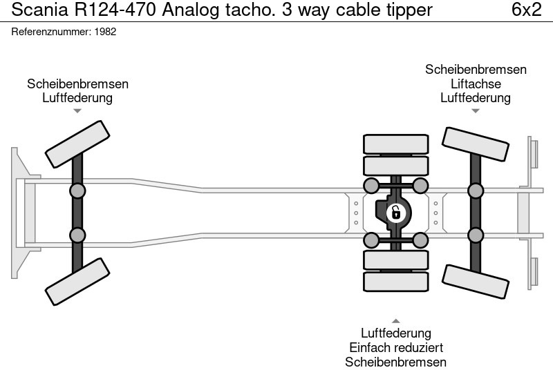 Scania R124-470 Analog tacho. 3 way cable tipper 租赁 Scania R124-470 Analog tacho. 3 way cable tipper：图16